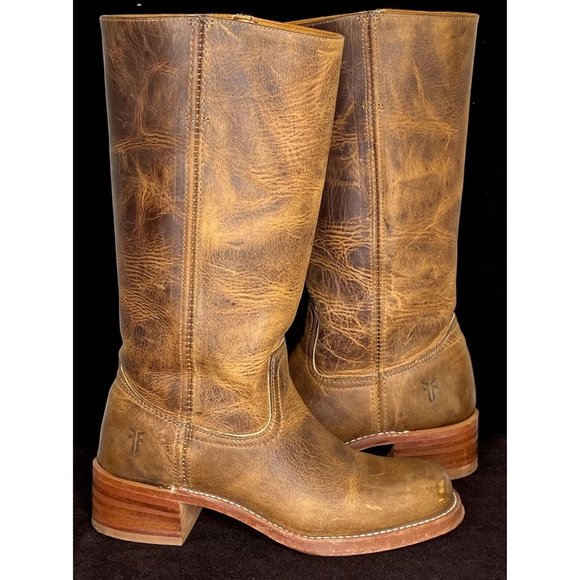 Frye Shoes - Vintage Frye Campus Knee High Boot Old Tan Leather Size 8.5